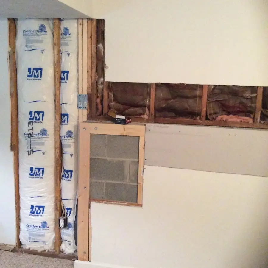 Wall insulation replacement during Contents Cleaning & Restoration in Fort Lee